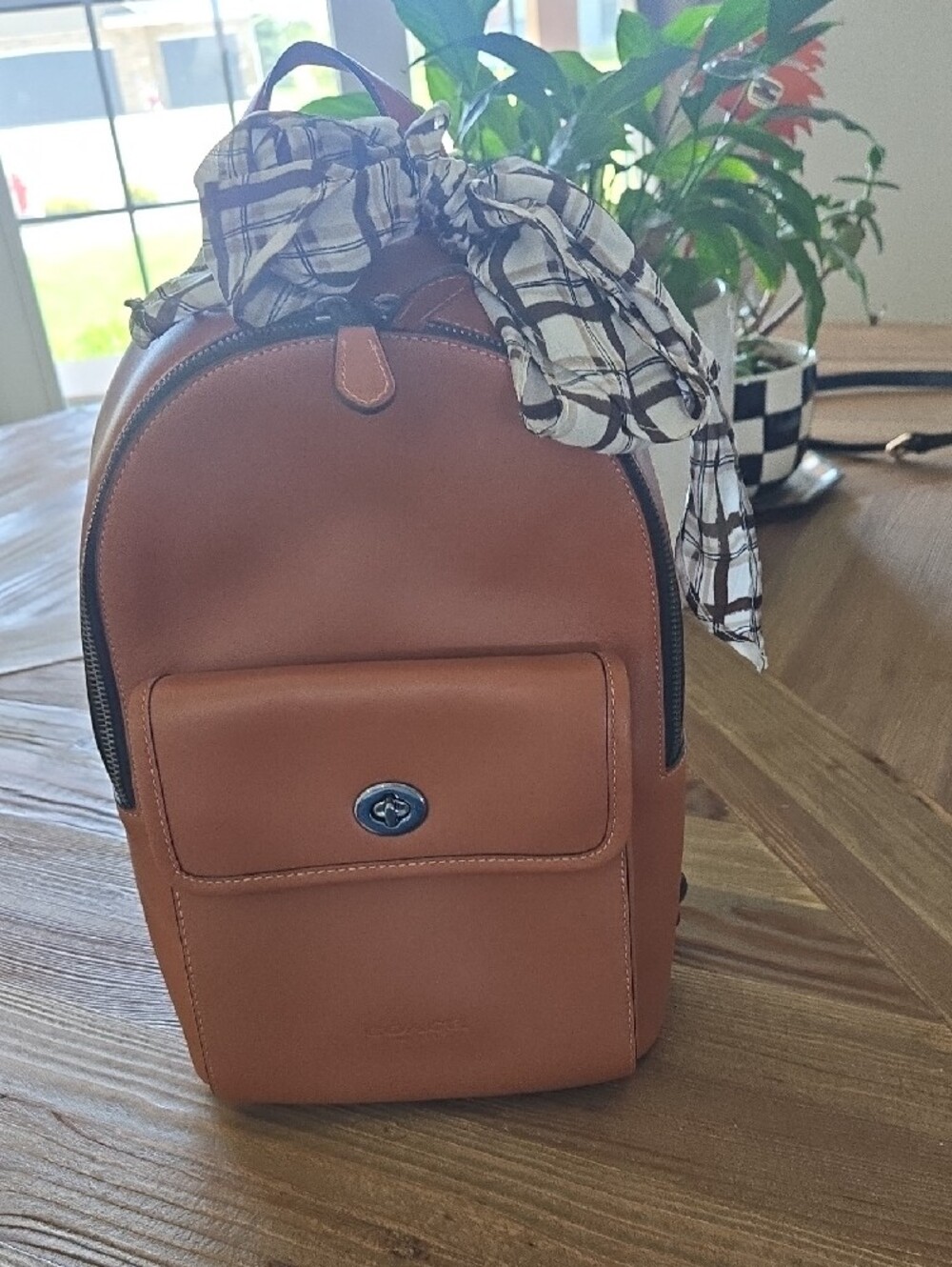 Coach Brown Leather Backpack